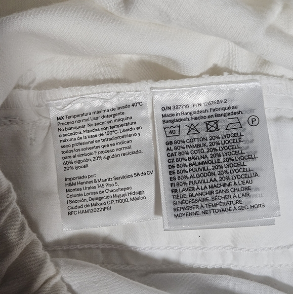 H&M Women's White Denim Drawstring Pants - Picture 5 of 7